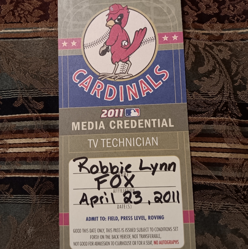 4-23-2011 St. Louis Cardinals Albert Pujols Home Run Media Credentials Ticket